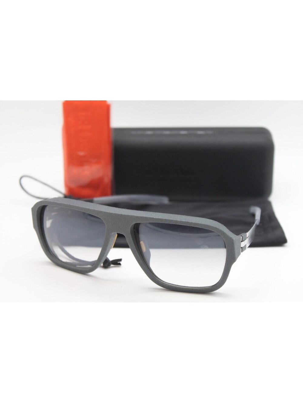 NEW IC! BERLIN MODEL I SEE PEARL GREY AUTHENTIC SUNGLASSES W/CASE 60-17